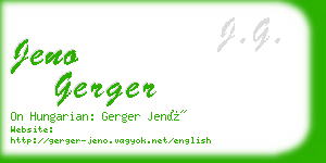 jeno gerger business card
